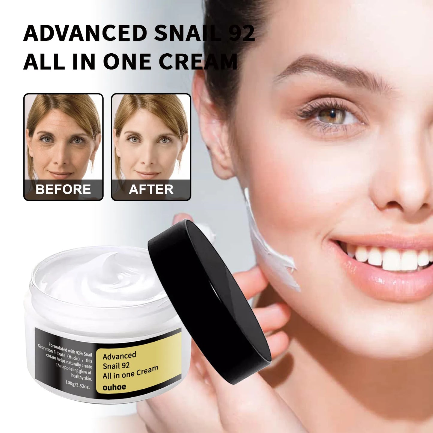 Snail Cream — Fading Wrinkles & Firming Anti-Aging | Crema de Caracol Antienvejecimiento
