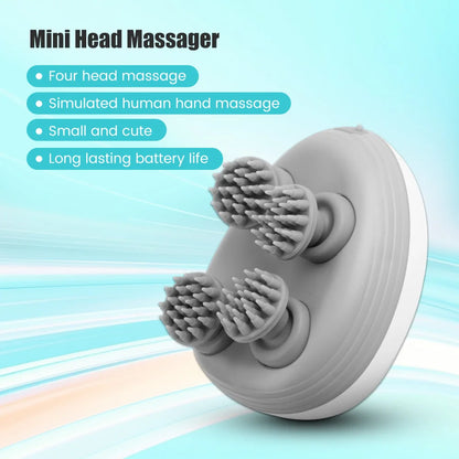 Electric Scalp Massager – 4-Head Deep Tissue Massager for Hair Growth & Relaxation