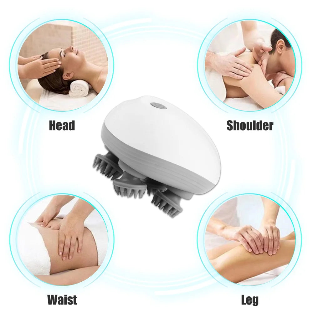 Electric Scalp Massager – 4-Head Deep Tissue Massager for Hair Growth & Relaxation