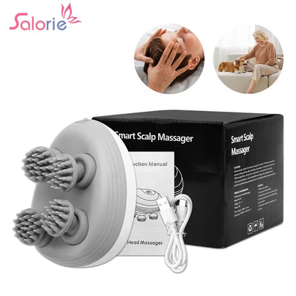 Electric Scalp Massager – 4-Head Deep Tissue Massager for Hair Growth & Relaxation