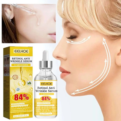 Serum de retinol anti-edad en botella con gotero para reparación de arrugas