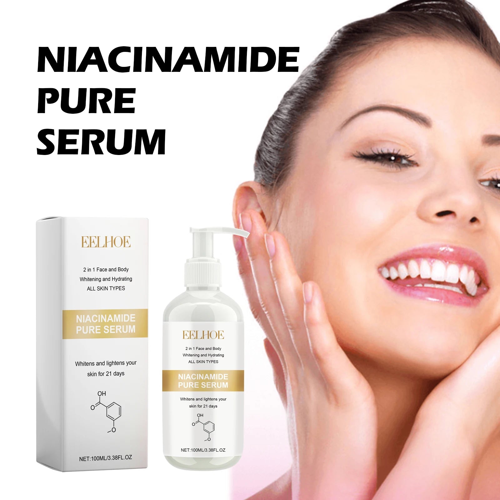 Serum de niacinamida minimizador de poros en botella con gotero