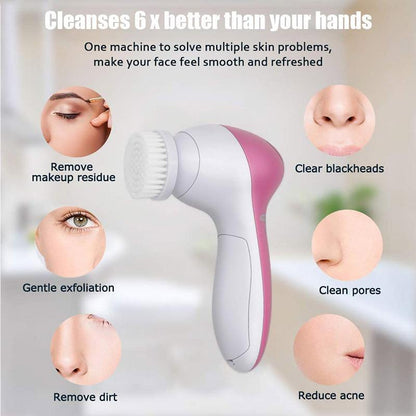 Facial Cleansing Brush Set 5 Pieces - Set de 5 Cepillos Limpiadores Faciales